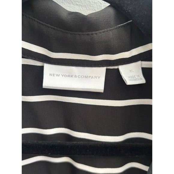 New York Company Womens Striped Button Down Shirt Dress with Belt XL - Picture 2 of 4